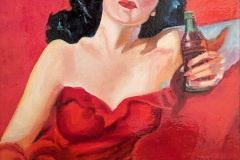 Madeline Sherry, Things Go Better with Coke, 2021. Oil on canvas, 20" x 16".