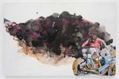 Alexandra Carter, Family Function, 2014. Ink on drafting film mounted on primed wood panel, 24" x 36".