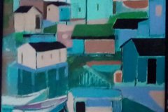 Rhya Cawley, Marina, 2016. Acrylic on canvas, 16" x 12".