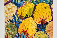 Sandra Chanis, Pineapples, 2022. Watercolor on 300 mg Arches paper, 24" x 18".