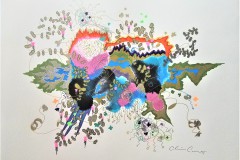 Christopher Conroe, Midnight Bramble, 2019. Acrylic and ink on paper, 15" x 19".