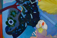 Ellen Dieter, Nighttime Revelations, 2016. Oil and mixed media on canvas, 40" x 40".
