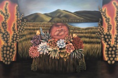 Amanda Kachadoorian, Grow from Stress, 2017. Oil on canvas, 96" x 60" x 2.5".