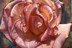 Gail Roberts, French Rose, 2022. Oil and acrylic on canvas stretched over birch panel, 20" x 24".