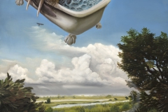 Brady Willmott, Back to Reality, 2021. Oil on canvas, 36" x 24".