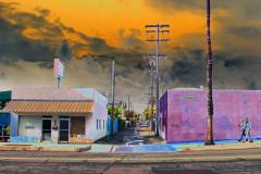 John Linthurst, Oceanside Alley #1479 (@Wisconsin), 2019. Gell coated digital collage, 24" x 36".