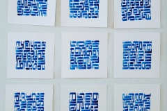 Trinh Mai, Messages Known But Forgotten, 2018. Acrylic on paper, 12" x 12" each.