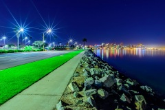 Brian McClean, Starry Night at Harbor Drive, San Diego, 2018. Metal print, 60" x 40".