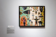Christina Rosenthal, From the Hand Unasked, 2023. Acrylic paint, graphite, and markers on canvas, 21" x 17"