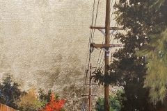 Duke Windsor, Dallas and Jackson No. 6, 2024. Acrylic and immitation gold leaf on canvas, 36" x 24".