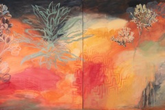 Gail Werner, Desert Composite XX, 2023. Oil and pencil on wood panel, 24" x 48".