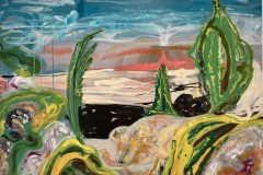 Jennifer Anne Bennett, The Valley, 2023. Acrylic and oil on canvas, 48" x 60". Jennifer Anne Bennett, The Valley, 2023. Acrylic and oil on canvas, 48" x 60".