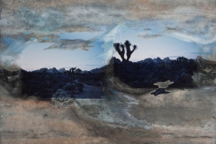 Jiela Rufeh, The Land Rewritten, 2026. Photo, oils, and pastel on found metal siding, 13" x 17". Jiela Rufeh, The Land Rewritten, 2026. Photo, oils, and pastel on found metal siding, 13" x 17".