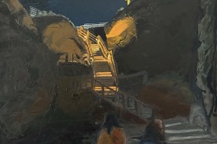 Joshua Orozco, Night's Passage, 2025. Oil on canvas, 30" x 24". Joshua Orozco, Night's Passage, 2025. Oil on canvas, 30" x 24".