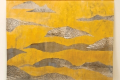 Joyce Dallal, The Shape of My Country, 2025. Acrylic and collage on muslin, 72" x 88". Joyce Dallal, The Shape of My Country, 2025. Acrylic and collage on muslin, 72" x 88".