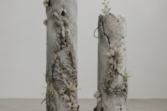 Kelley Brodin, Regeneration Study, 2026. Cement, metal, and ash debris from fires, plastic, 36" x 25" x 25". Kelley Brodin, Regeneration Study, 2026. Cement, metal, and ash debris from fires, plastic, 36" x 25" x 25".