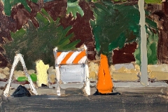 Kevin Inman, Construction, North Park, 2024. Oil on canvas, 5" x 7". Kevin Inman, Construction, North Park, 2024. Oil on canvas, 5" x 7".