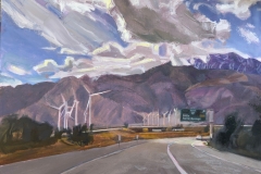 Kim Reasor, Carscape: Wind Farm, 2026. Oil on canvas, 18" x 24". Kim Reasor, Carscape: Wind Farm, 2026. Oil on canvas, 18" x 24".