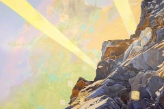 Sonja Schenk, We Emerge Without a Guide or a Map, left panel, 2024. Oil, acrylic, and gold leaf on canvas, 72" x 60". Sonja Schenk, We Emerge Without a Guide or a Map, left panel, 2024. Oil, acrylic, and gold leaf on canvas, 72" x 60".