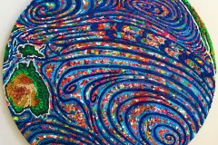 Wick Alexander, The Great Pacific Garbage Patch, 2024. Acrylic paint aggregate on board, 36" x 36". Wick Alexander, The Great Pacific Garbage Patch, 2024. Acrylic paint aggregate on board, 36" x 36".