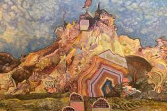 Thomas Bosworth, Meat Mountain, 2026. Collage, painting, ink, acrylic mediums, and pencil, 19.5" x 25.5”.