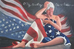 Kelly Davenport, My Country, 'Tis of Thee, 2026. Oil on canvas, 30" x 40”.