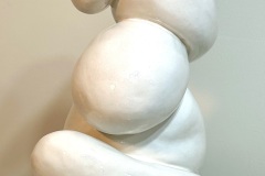 Mike McLaughlin, Venus in White #23", 2025. Glazed Ceramic fired to cone 6, 14" x 8" x 8".