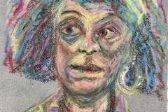 Susan OCarroll, Echos of the Inner Spectrum, 2026. Pastel on grey paper, 12" x 9”.