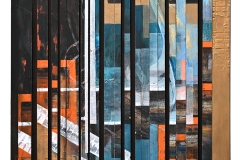 Charlene Rocci Stolo, Shifted, 2026. Wood and acrylic on cradled panel, 27.5" x 24”.