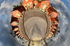 Mark Siprut, Robert's Cottages, Oceanside, 2024. Digital photographic collage, 24" x 24”.