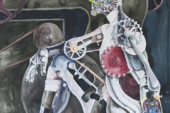 Krista Timberlake, Spinning My Gears, 2021. Watercolor on paper, 40" x 32”.