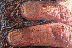 Richard ChauDavis, Stu, 5-11-2025, 2025. Acrylic, archival pens, and archival underprint, 18" x 6" x 2". $1795.