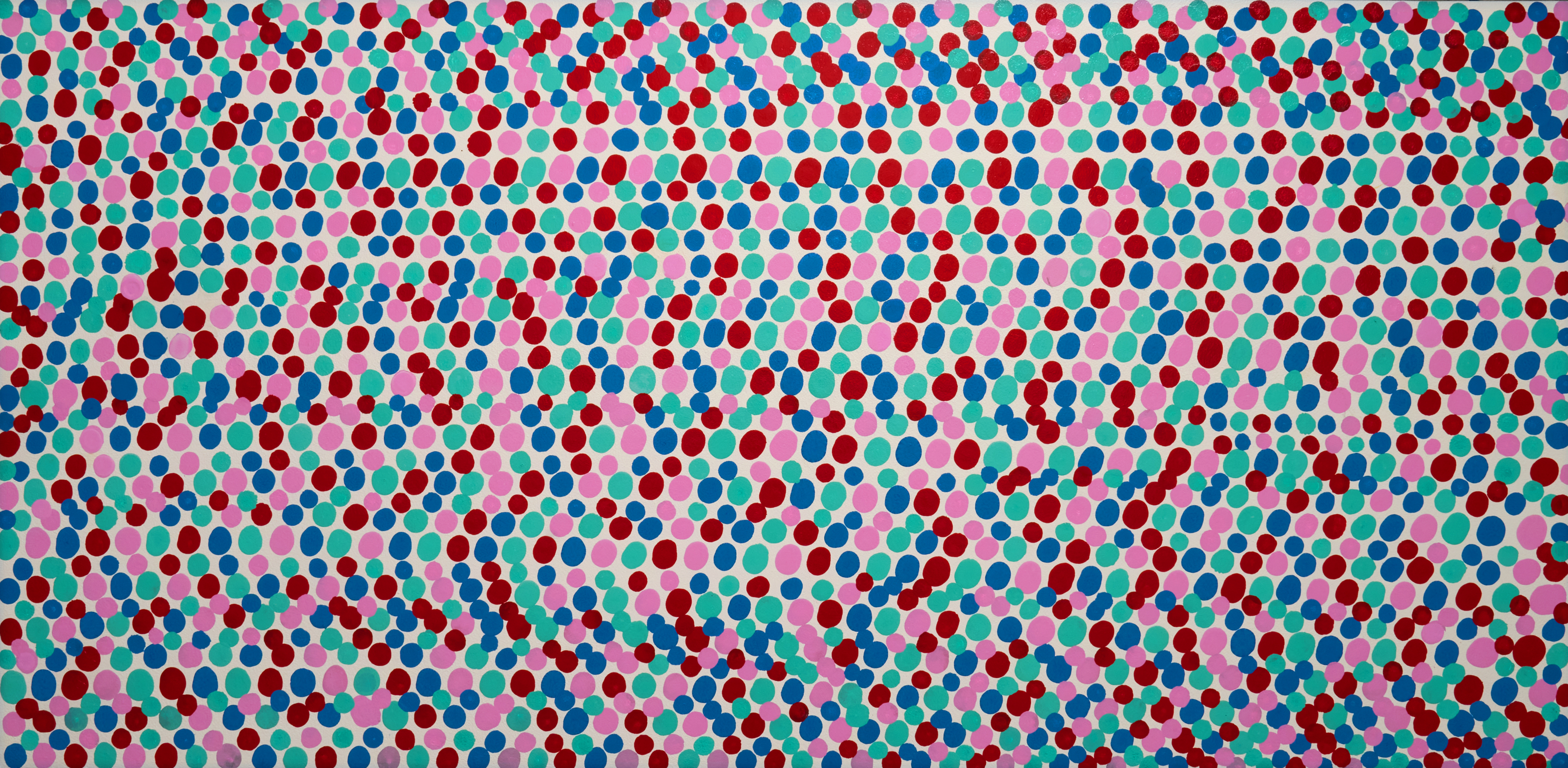 Nolan Cooley, Dots, 2019. Acrylic on wood, 24" x 48".