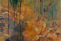 Misao Murao, The Path - 道（Michi), 2019. Mixed media, 40" x 30".