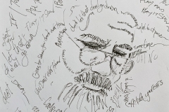 Krista Timberlake, Jerry, 2025. Ink on paper, 15.5" x 12.5".
