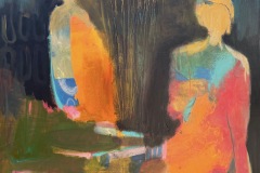 Susie Zol, Fault Lines, 2024. Acrylic, 40" x 30".
