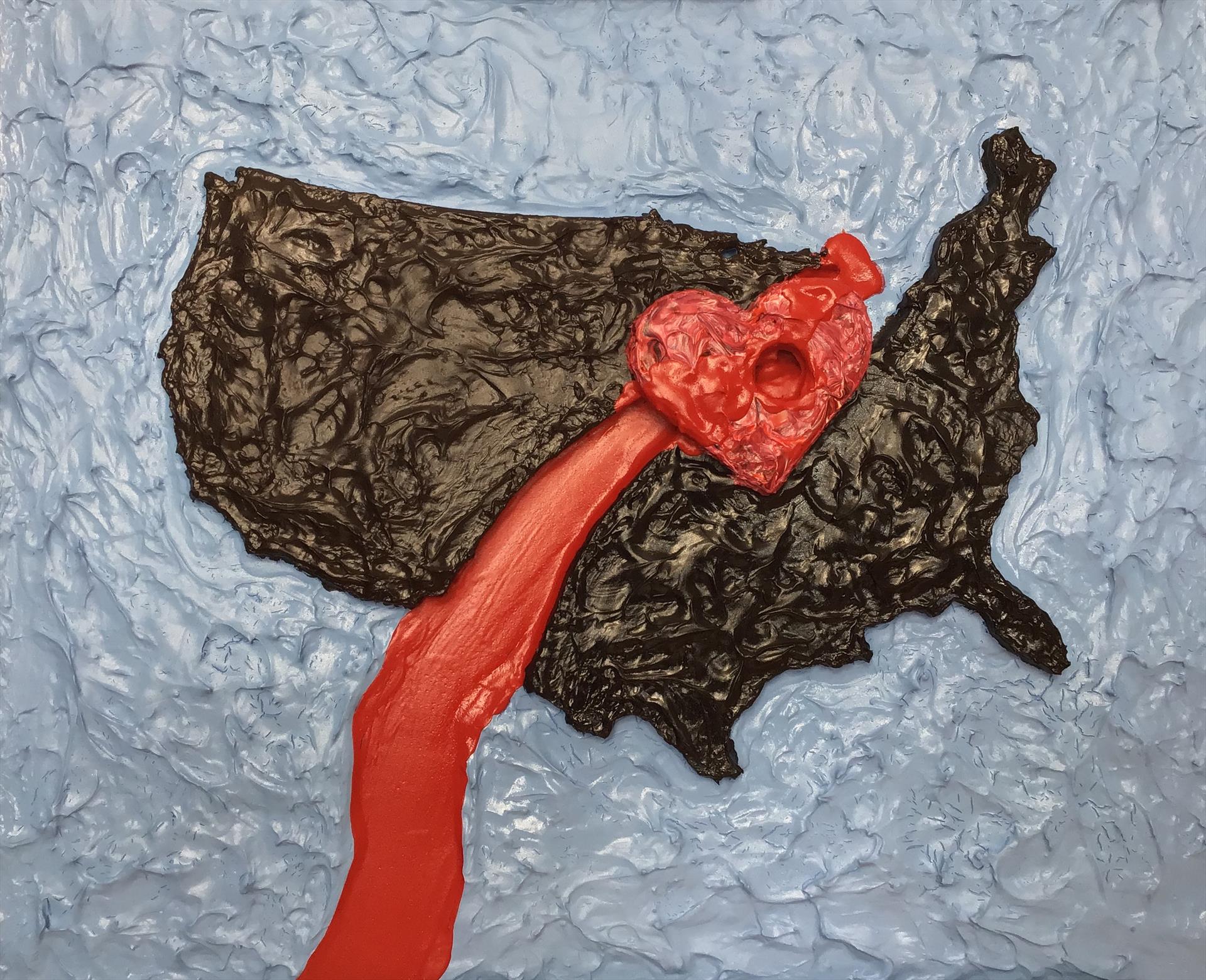 Rich Sheaffer, Kenosha: A Moment of Silence, Please. And Now??? (V2). Acrylic, 20x24. $0.