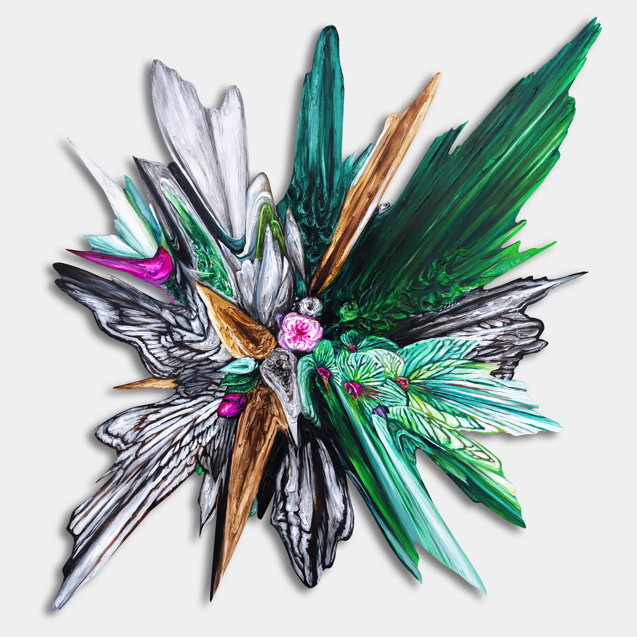 Kate Tova, Green Orchid Glitch, 2020. 40 x 40 in Kate Tova, Green Orchid Glitch, 2020. 40 x 40 in