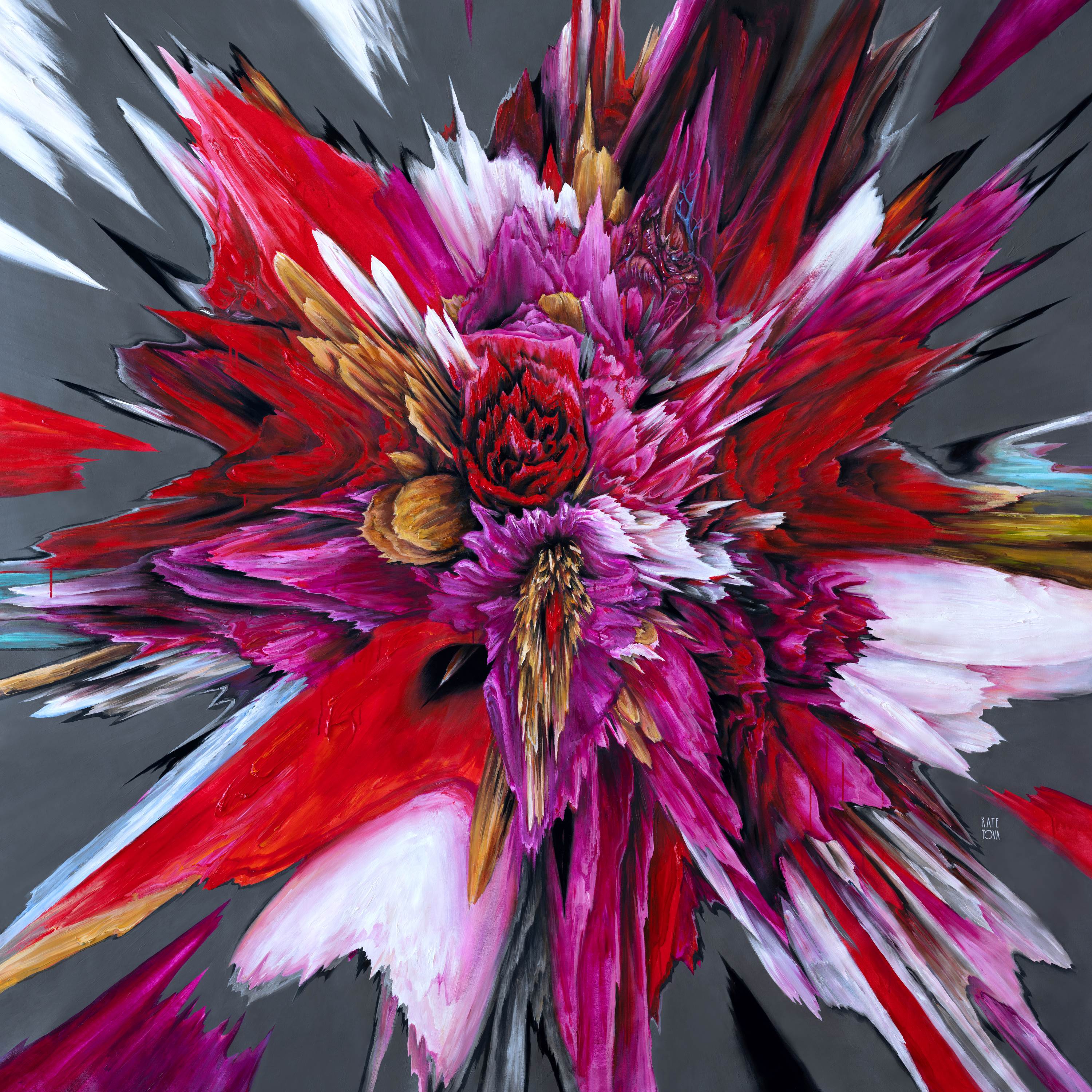 Kate Tova, Love Glitch, 2023. Mixed media on canvas, 86 x 86 in Kate Tova, Love Glitch, 2023. Mixed media on canvas, 86 x 86 in