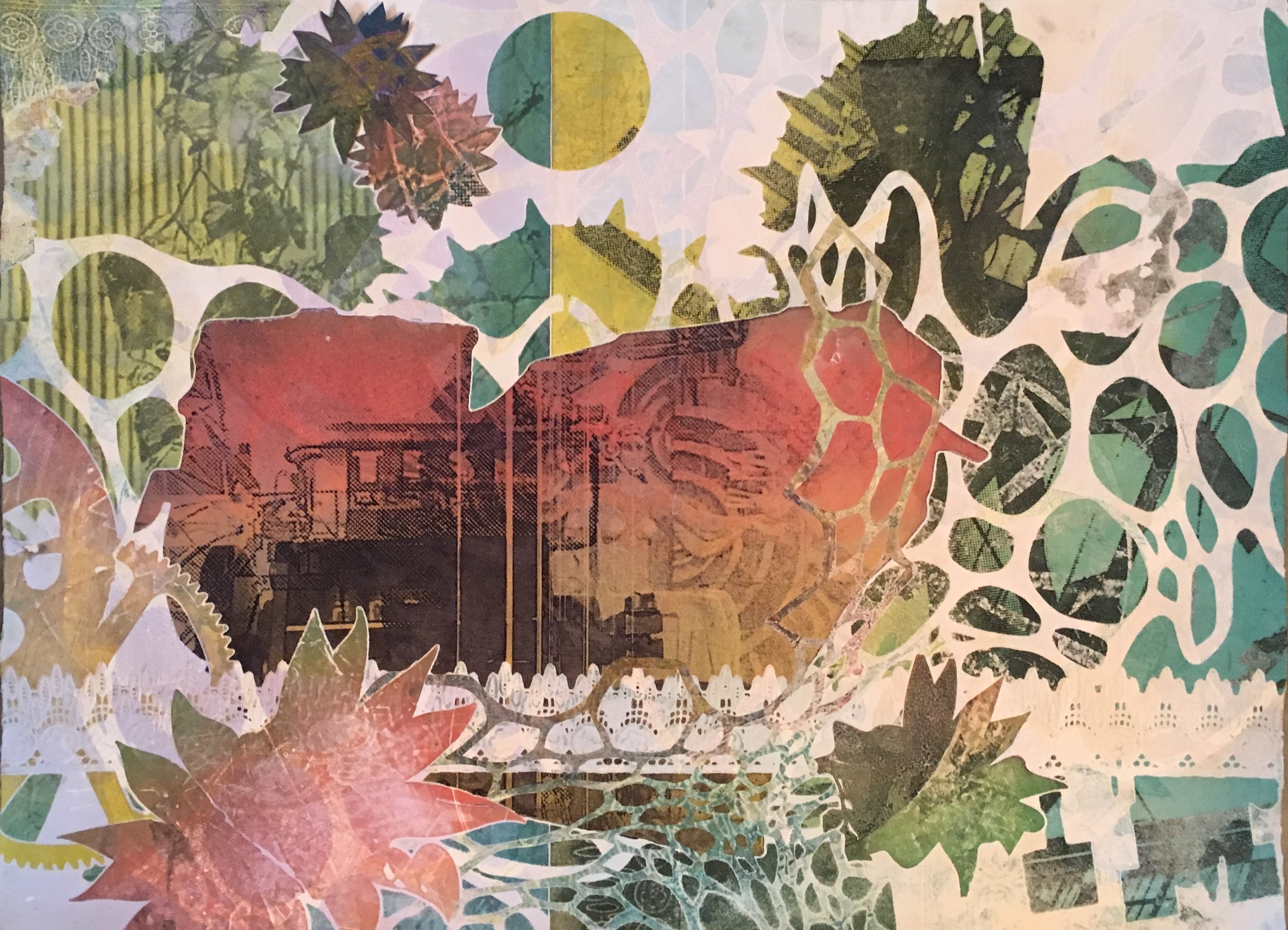 Frol Boundin, The Shores of a Lost Sea (Aral), 2020. Mixed media, photo intaglio, relief, and stencil monotype, 22 x 30 in.
