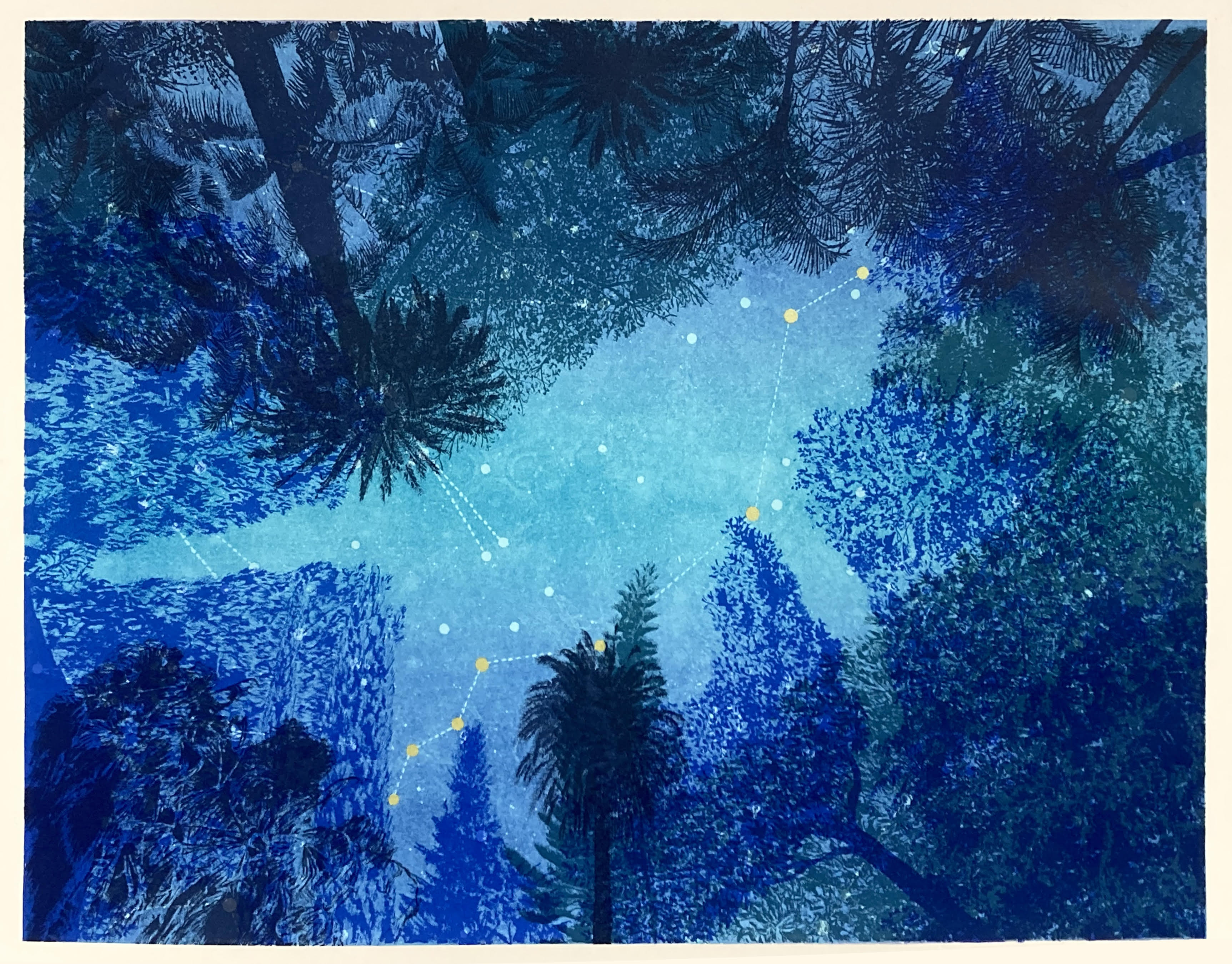 Kimiko Miyoshi, Northern Constellation (Between Ursa Major and Gemini), 2024. Lithograph and screenprint, 16" x 20". Kimiko Miyoshi, Northern Constellation (Between Ursa Major and Gemini), 2024. Lithograph and screenprint, 16" x 20".