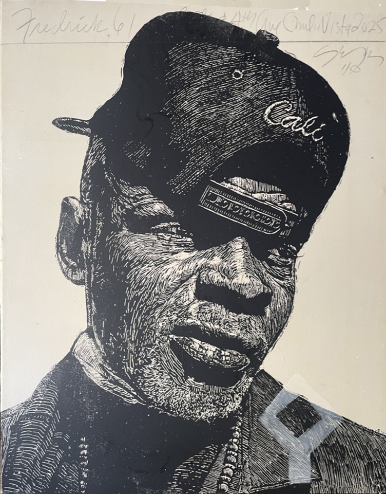 Neil Shigley, Fredrick 61, San Diego, 2025. Block print, 36" x 48". Neil Shigley, Fredrick 61, San Diego, 2025. Block print, 36" x 48".