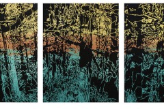 Lucinda Luvaas, Forest Triptych, 2019. Oils, wax and gel on wood panel, 24 x 18 each panel Lucinda Luvaas, Forest Triptych, 2019. Oils, wax and gel on wood panel, 24 x 18 each panel