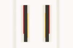 Daniel Hicks, 3 PARTS 3 COLORS 3 SHAPES, 2024. Spray paint, basswood, vinyl board, pine, 13.25" x 9.5". 