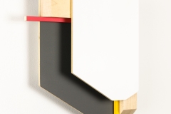 Daniel Hicks, 6 PARTS 4 COLORS 4 SHAPES (side), 2024. Spray paint, basswood, vinyl board, baltic birch, unfinished maple, 10.5" x 10.5". 
