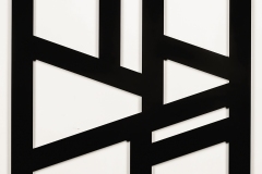 Daniel Hicks, Formal Exercise I, 2021. Powder coated (matt blk) 11 gauge steel, 22" x 26". 