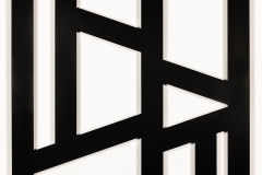 Daniel Hicks, Formal Exercise II, 2021. Powder coated (matt blk) 11 gauge steel, 22" x 26". 