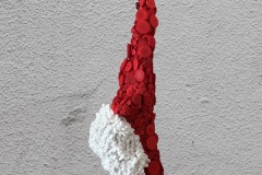 Marianna Baker, Second Skin, 2025. Fiber art, fabric manipulation, buttons, 50" x 7" x 6". $850 Marianna Baker, Second Skin, 2025. Fiber art, fabric manipulation, buttons, 50" x 7" x 6". $850