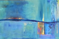 Denise Elyanow, Sunset at Sittelle, 2026. Oil on canvas, 25" x 50". $2800 Denise Elyanow, Sunset at Sittelle, 2026. Oil on canvas, 25" x 50". $2800