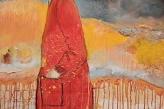 Fabienne Fox, Left Behind, 2026. Mixed media, 40" x 30". $1500 Fabienne Fox, Left Behind, 2026. Mixed media, 40" x 30". $1500